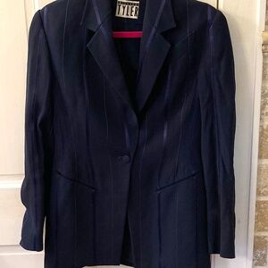 Gorgeous Richard Tyler Navy Blue Silk Blazer Sz 6
